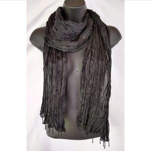 Black Scarf with beaded tassel